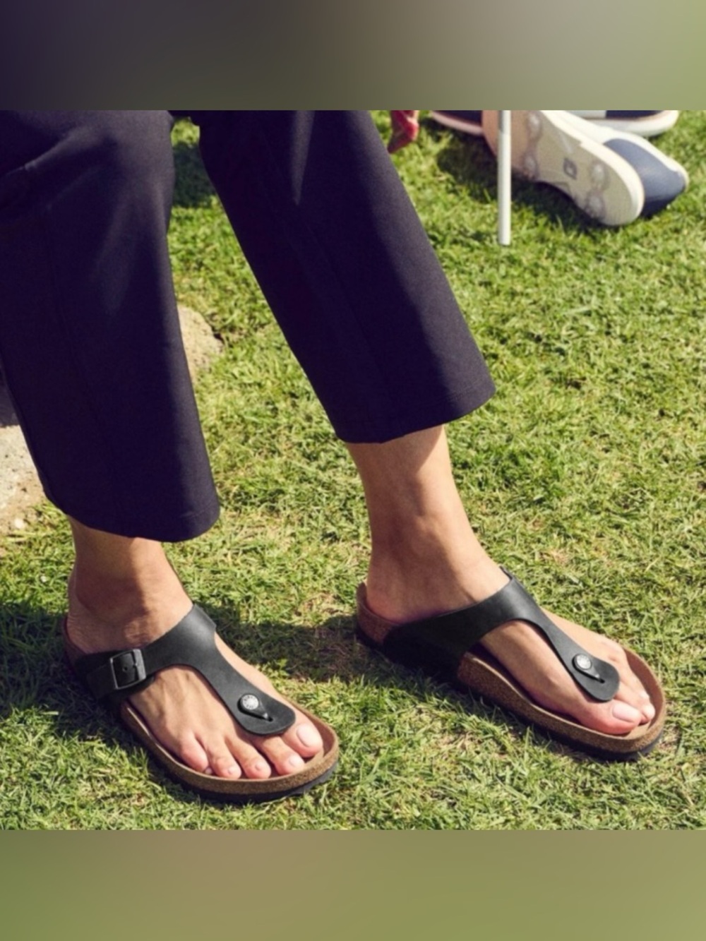 NWT & Box Birkenstock Black Gizeh Birko-Flor Sandals Size 40 US 9